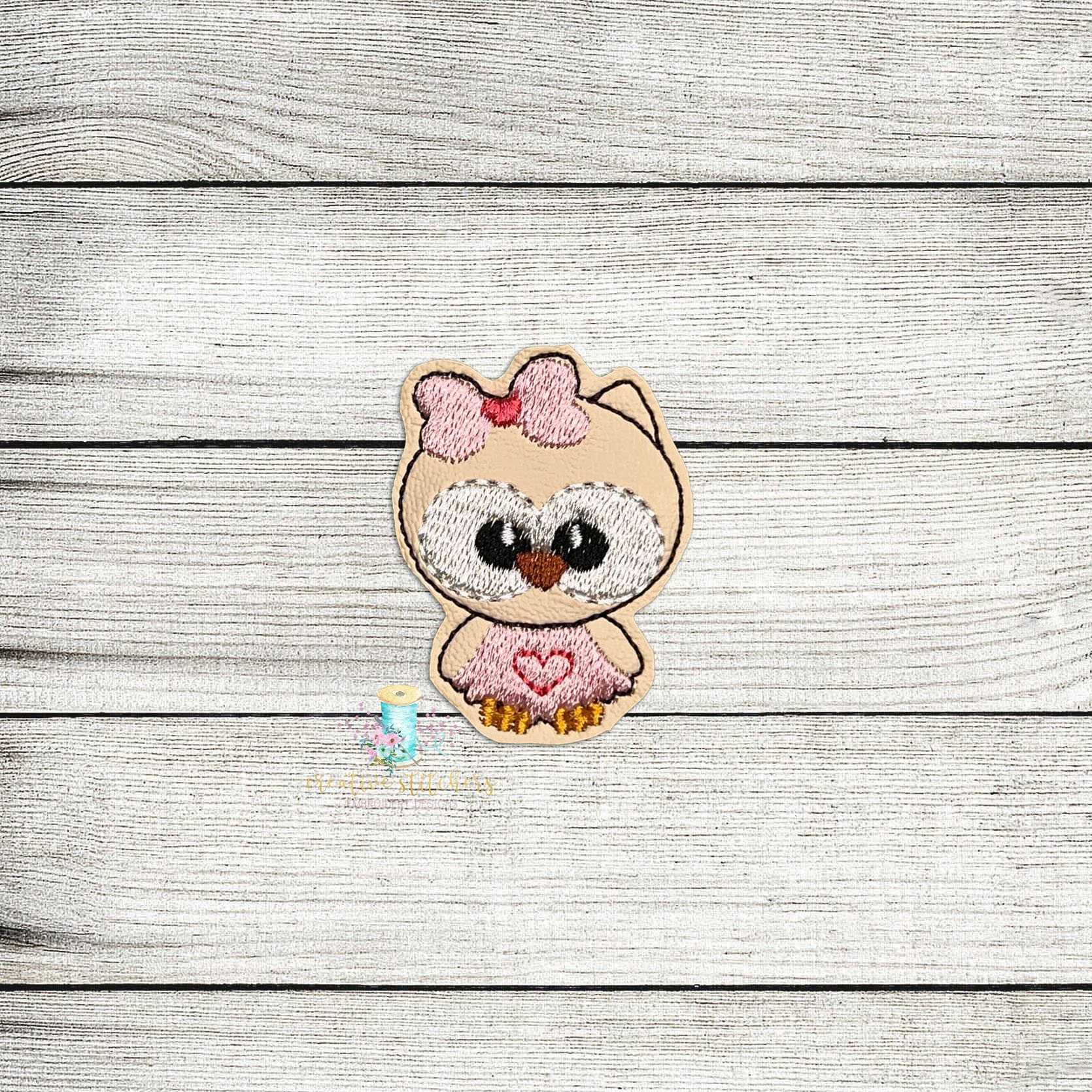 Valentine Owl FB Digital Embroidery Feltie Design File Patch
