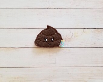 Happy Poop Feltie Patch Digital Embroidery Design File Patch