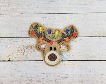 Lighted Deer Feltie Patch Digital Broderie Design File Patch