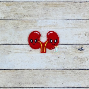 Happy Kidney Feltie Aufnäher Digitale Stickdatei Stickmuster | ITH Medizinische Filzdateien | Feltie Design Dateien