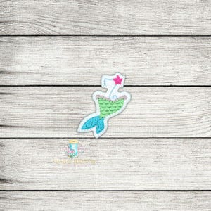 Mermaid Tail 7 Digital Embroidery Feltie Design File Patch | ITH Feltie Design Files | Birthday Party Feltie Design Files