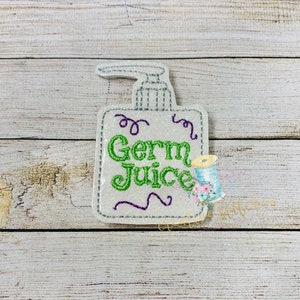 Hand Cleaner Germ Juice Patch DIGITAL Embroidery Design File