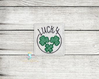 Lucky Feltie Digital Embroidery File | Feltie Design File Patch | ITH Saint Patricks Day Feltie Design Files