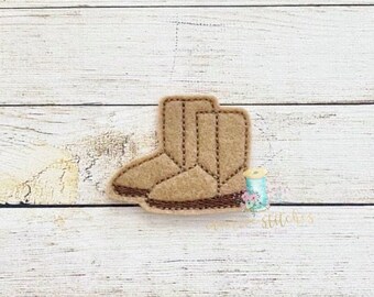 Fall Boots Digital Embroidery Feltie Design File  | ITH Fall Autumn Feltie Files | Thanksgiving Feltie Design Files