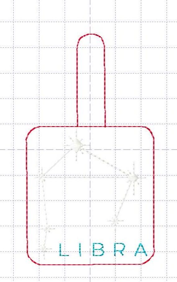 天秤座星座キーホルダー デジタル刺繍デザインファイル | ITH