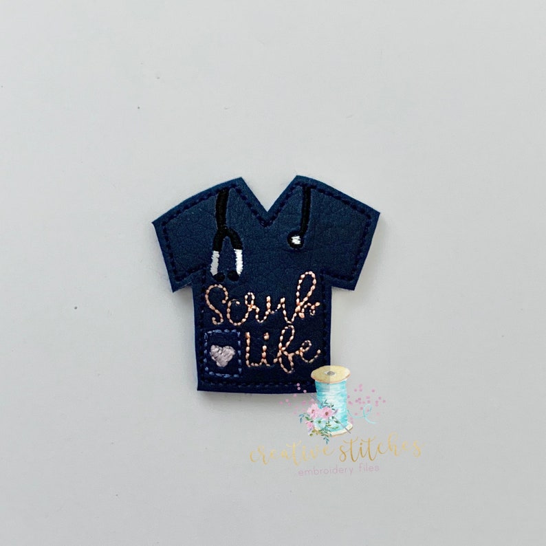Scrub Life Digital Embroidery Feltie Design File Patch Etsy