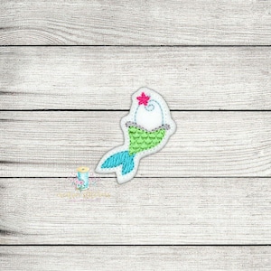 Mermaid Tail 0 Digital Embroidery Feltie Design File Patch | ITH Feltie Design Files | Birthday Party Feltie Design Files