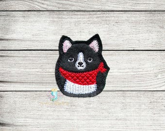 Boston Terrier Digital Embroidery Feltie Design File Patch | Doggy Feltie Design Embroidery Files | Animal Feltie Design Embroidery Files