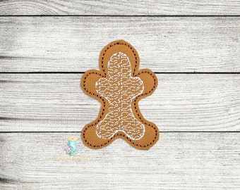 Gingerbread Man Cookie Feltie Digital Embroidery Design File | ITH Project | ITH Xmas Feltie Design | Christmas Feltie Files