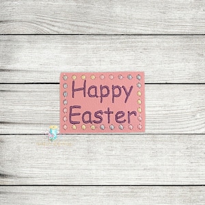 Happy Easter Pencil Topper Digital Embroidery Design File Patch | Easter Feltie Design Files | ITH Feltie Files