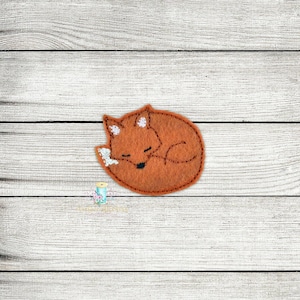 Fox Digital Embroidery Feltie Design File Patch
