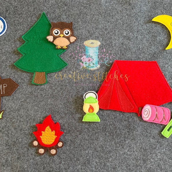 Camping Fun Felt Pieces / Felt Board / Play Board / Felt Fun / Play Board