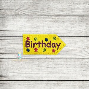 Birthday Paperclip Cover Feltie Digital Embroidery Design File Patch