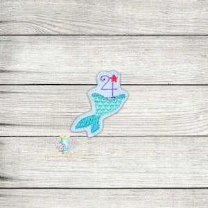 Mermaid Tail 4 Digital Embroidery Feltie Design File Patch | ITH Feltie Design Files | Birthday Party Feltie Design Files