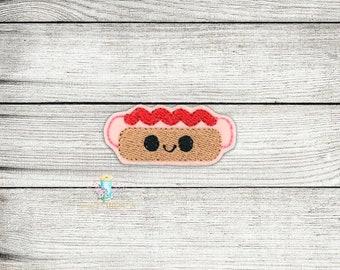 Happy Hotdog Digitaal Borduurwerk Feltie Design File Patch