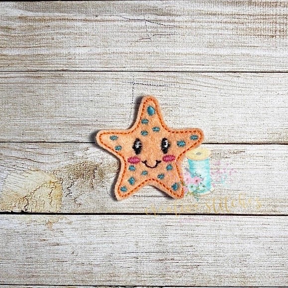 Happy Starfish Patch Feltie Digital Embroidery Design File Patch - Etsy