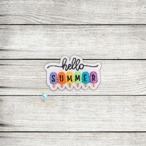 Hello Summer Popsicle Feltie Digital Embroidery Design File Patch | ITH Feltie File |  Feltie Files | Wordies Feltie Embroidery Design Files
