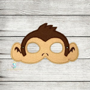 Monkey Mask ITH Digital Embroidery Design File | ITH Project | ITH Kid&#39;s Feltie Toys | Halloween Mask Feltie Design Files