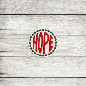 Hope Digital Embroidery Feltie Design File Patch | ITH Feltie Design Files | Xmas Feltie Files