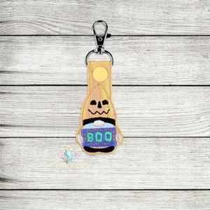 Pumpkin Gnome Key Fob Digital Design File | ITH Gnome Projects | ITH Gnome Keychain | ITH Gnome Key Fob | Halloween Fall Autumn In The Hoop