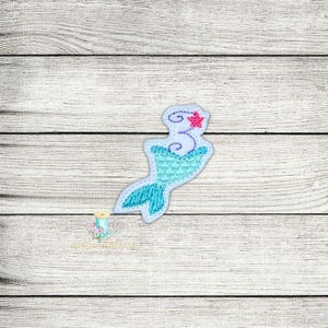 Mermaid Tail 3 Digital Embroidery Feltie Design File Patch | ITH Feltie Design Files | Birthday Party Feltie Design Files