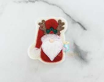 Patch de fichier de conception de broderie numérique Gnome Deer | Fichier Feltie ITH | Fichiers Gnome Feltie | Fichiers de conception de broderie Gnome Feltie