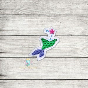 Mermaid Tail 1 Digital Embroidery Feltie Design File Patch | ITH Feltie Design Files | Birthday Party Feltie Design Files