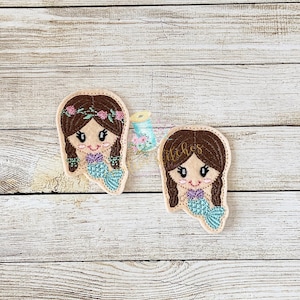 Mermaid 2 Patch Feltie Digital Embroidery Design File Patch