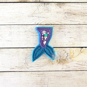 Mermaid Tail Shaker Patch DIGITAL Embroidery Design File | ITH Feltie File | Shaker Feltie Files | Feltie Embroidery Design Files