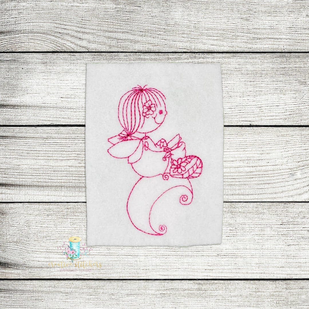Fairy Girl on Moon Digital Embroidery Feltie Design File | ITH Project ...