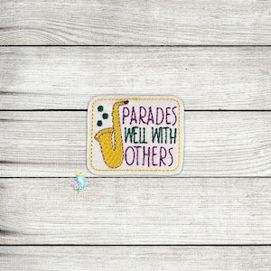 Parades Well With OTHERS  Feltie Digital Embroidery Design File | ITH Mardi Gras Feltie Design Files | Holiday Feltie Design Files