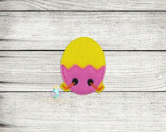 Peek A Boo Egg Feltie Digital Embroidery Design File Patch | Easter Feltie Design Files | ITH Feltie Files