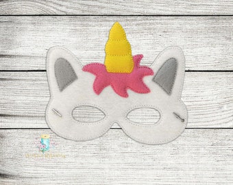 Unicorn Mask ITH Digital Embroidery Design File | Fantasy Animal Feltie Embroidery Design Files | Celestial Feltie Design Files