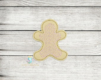 Gingerbread Man Cookie 1 Feltie Digital Embroidery Design File | ITH Project | ITH Xmas Feltie Design | Christmas Feltie Files