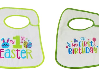 Baby's First Easter & Birthday Bib Set - 2pk