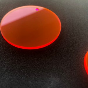 Neon Pink 2” and 1.5” circle blanks set of ten.