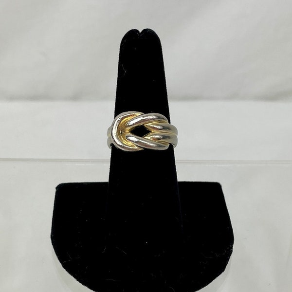 Sterling Silver Knotted Ring / Chunky Ring / Silver Knot Ring / Size 6