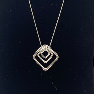 Silver-Tone Multi-Square Pendant Necklace