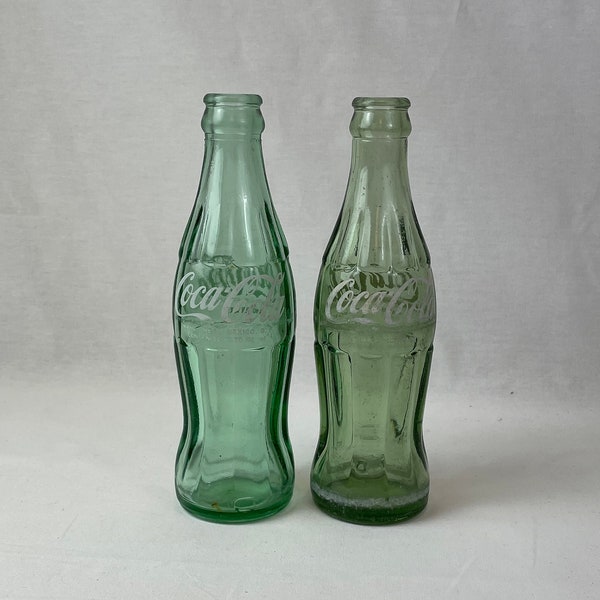 Set of Two (2) Vintage Mexican Coca-Cola Glass Bottle
