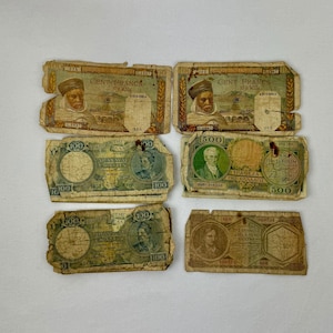Banconote di carta moneta d'epoca / Apaxmai greci / Franchi algerini / 1937-1987