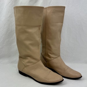 Vintage Dolcis &quot;Alexis&quot; Boots / Size 7.5 / Creamy White Leather