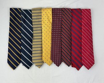 6 cravates vintage en soie de marque pour hommes