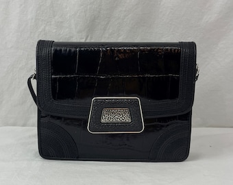 Vintage Brighton Shoulder Bag / Black Leather Purse / Dust Bag Included / Mint Condition Vintage Purse