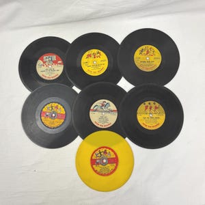 Lot of 7 45rpm Children&#39;s Records / Peter Pan Records / Craft Records / Wall Decor