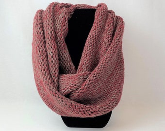 100% Acryl gestrickte Rot und Tan Infinity-Schal