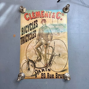 1975 Reproduction Clement Cycles Advertisement Poster / French Bicycle Company / Vintage Print