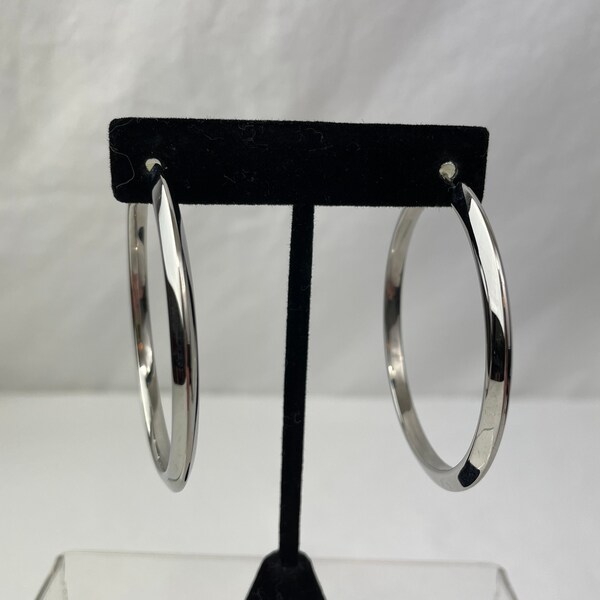 Stainless Steel Hoop Earrings / 58mm Hoop / 2 Inch Hoop