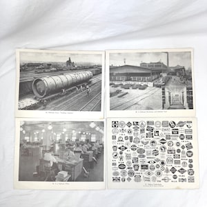 1940s Association of American Railroads Teacher&#39;s Kit / Complete Set of 57 Black and White Photographs / Train Collector