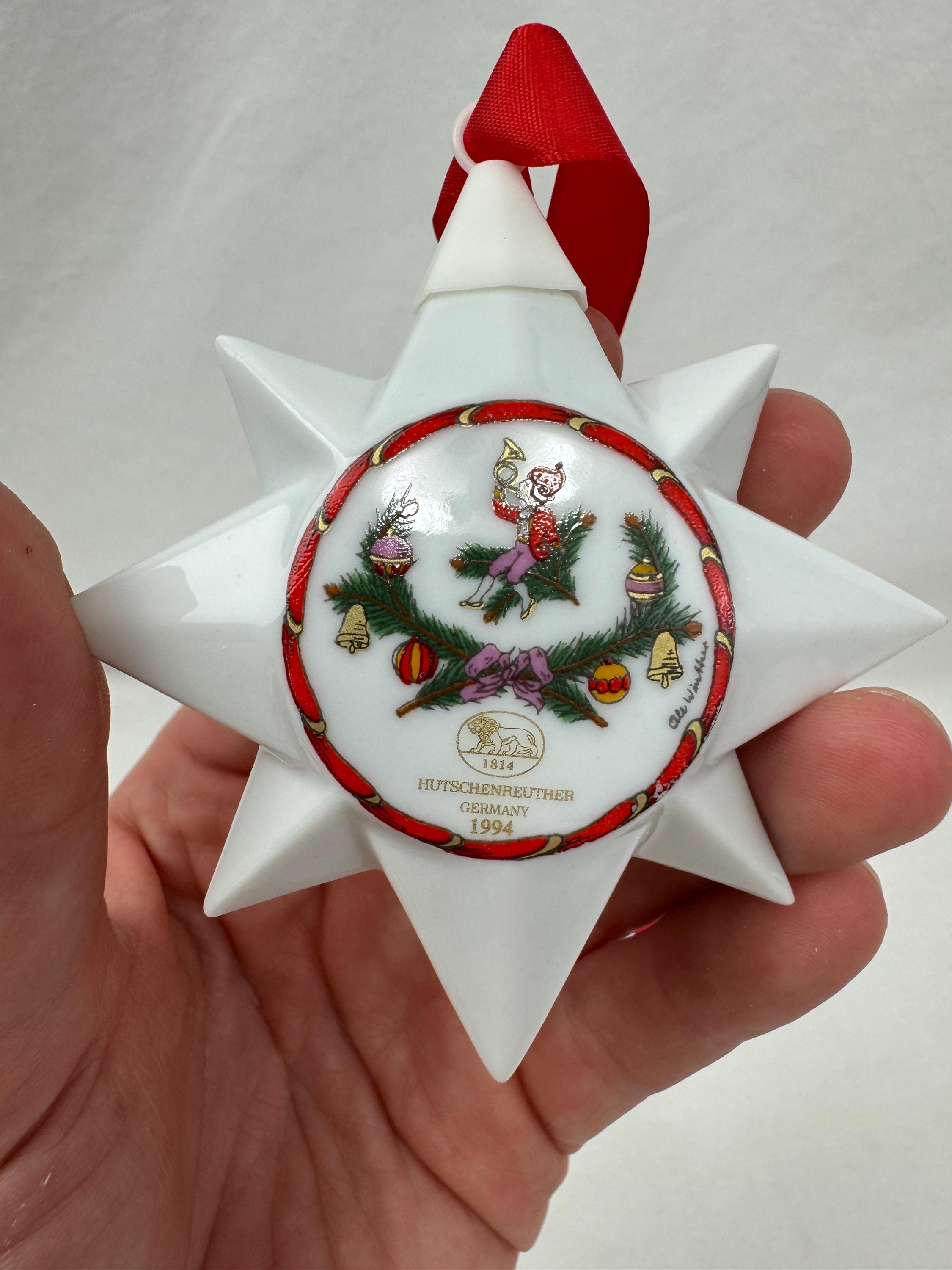 1994 Hutschenreuther Porcelain Christmas Ornament / White Christmas Star /  "sleighride" / German Christmas Ornament - Etsy