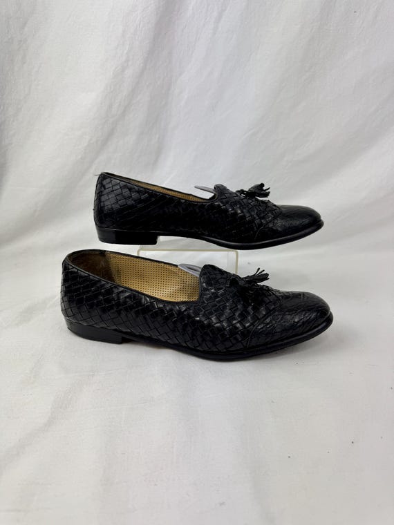 Vintage Mezlan Genuine Crocodile Woven Tassel Loafers / Size  display picture 2